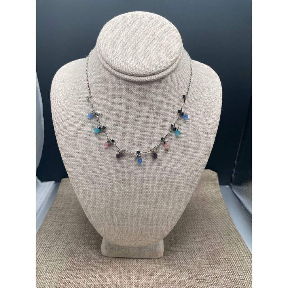 Lia Sophia Chatterbox Necklace Adjustable Silver Tone